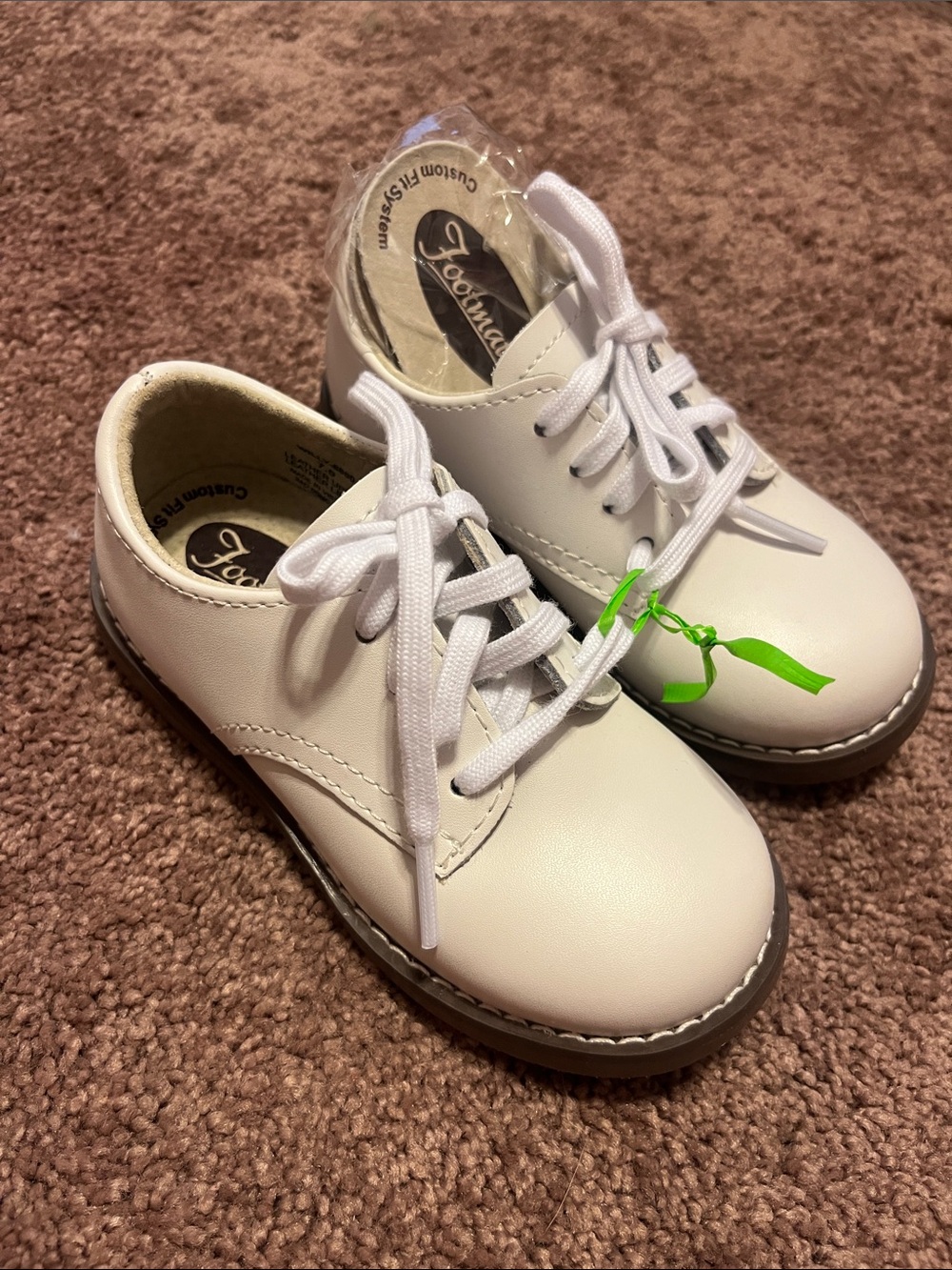 FootMates Kids White Lace-Up Dress Shoes